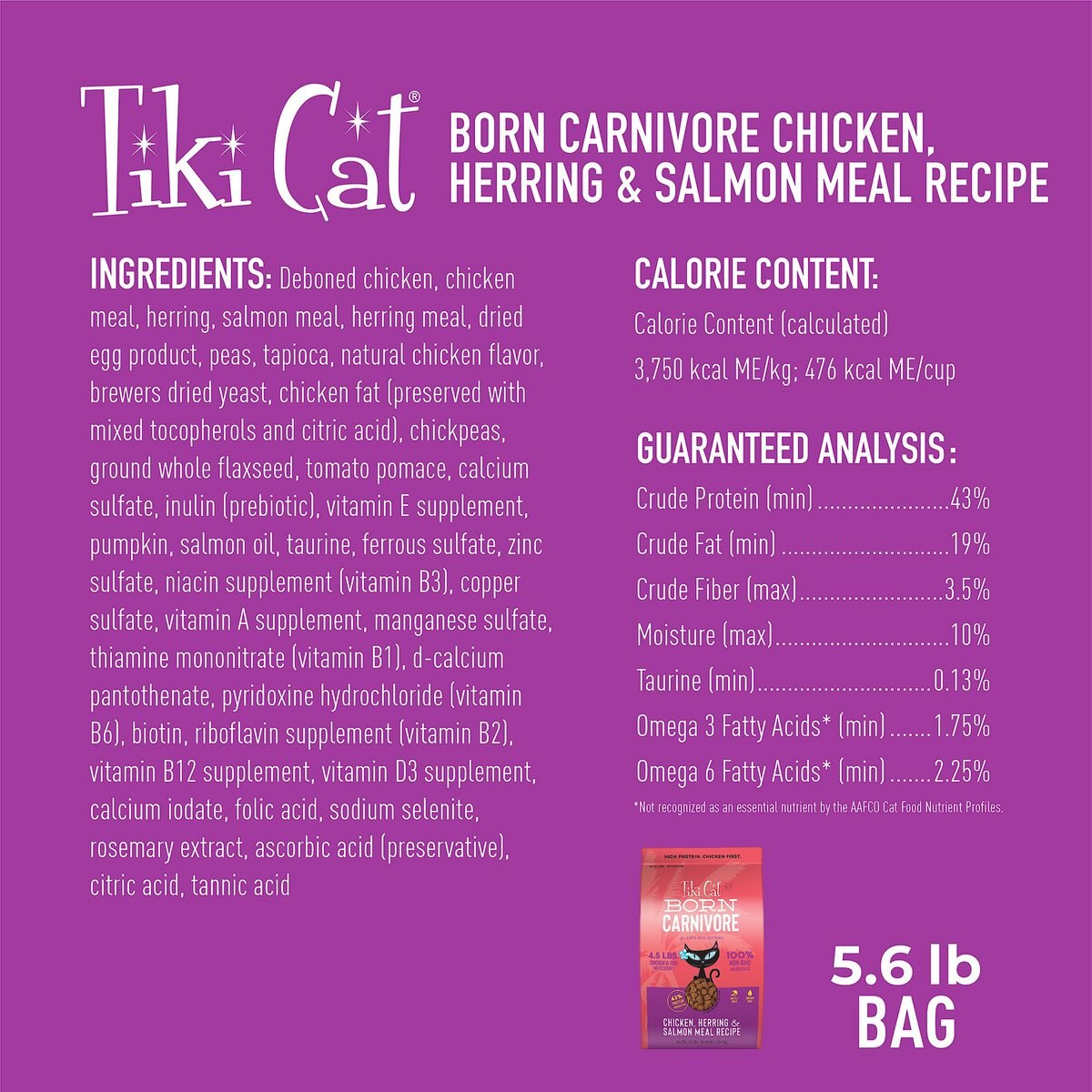 Tiki Cat Born Carnivore Chicken and Herring Grain-Free Dry Cat Food