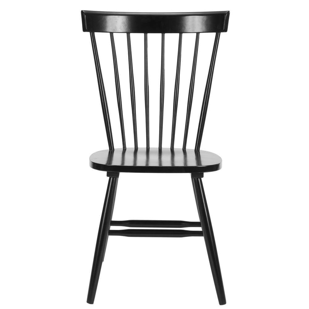 SAFAVIEH Riley Black Wood Dining Chair (Set of 2) AMH8500B-SET2