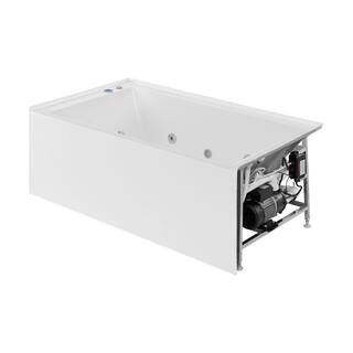 Swiss Madison Avancer 60 in. x 36 in. Right-Hand Drain Rectangular Alcove Whirlpool Bathtub with Apron in Glossy White SM-AB591