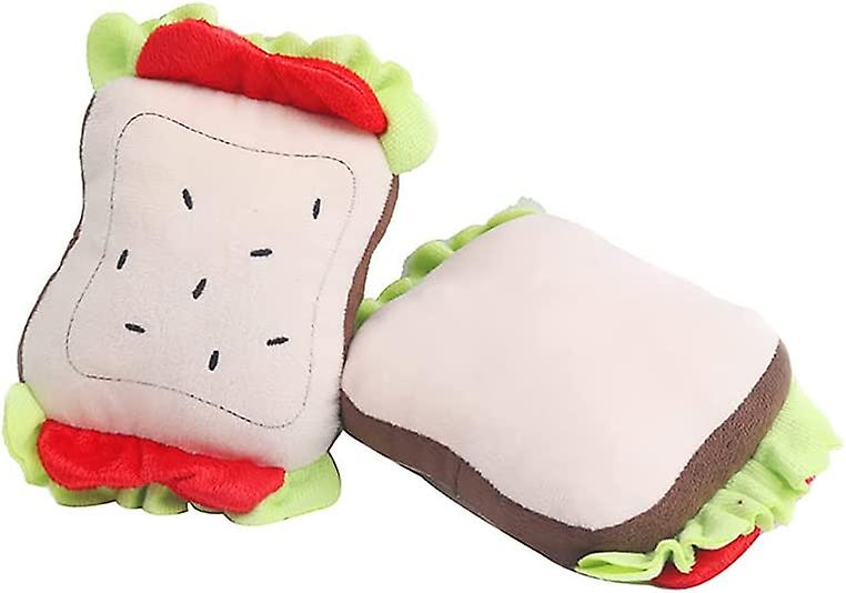 Yoitea Plush Dog Toy Squeaky Novelty Stuffed Training Bread Dumpling Shaped Funny Puppy Teething Toy Pet Chewing Toy Bite