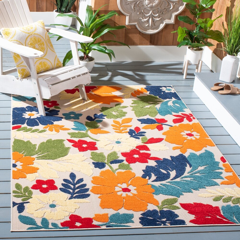 SAFAVIEH Cabana Avia Indoor/ Outdoor Waterproof Patio Floral Rug