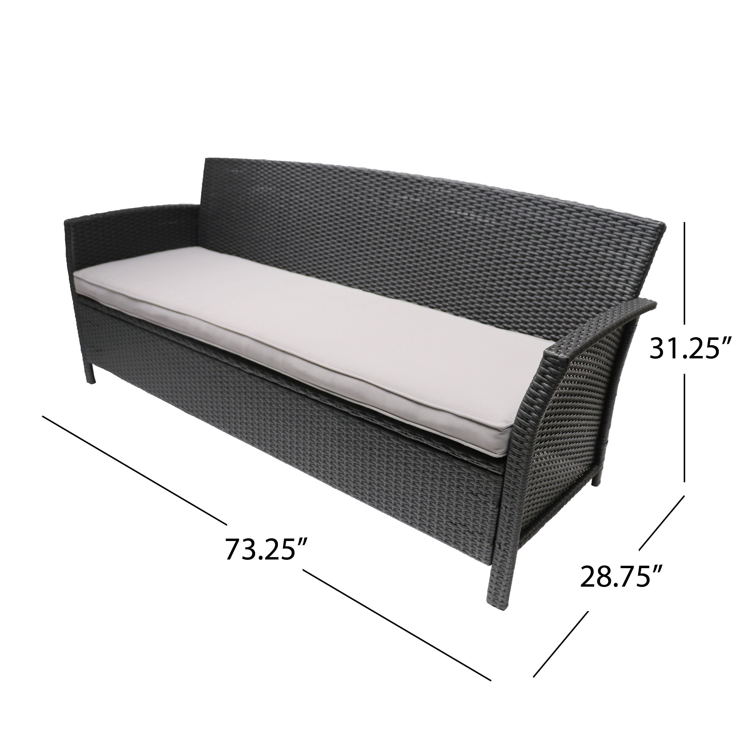 Auguste Outdoor Wicker 3 Seater Sofa