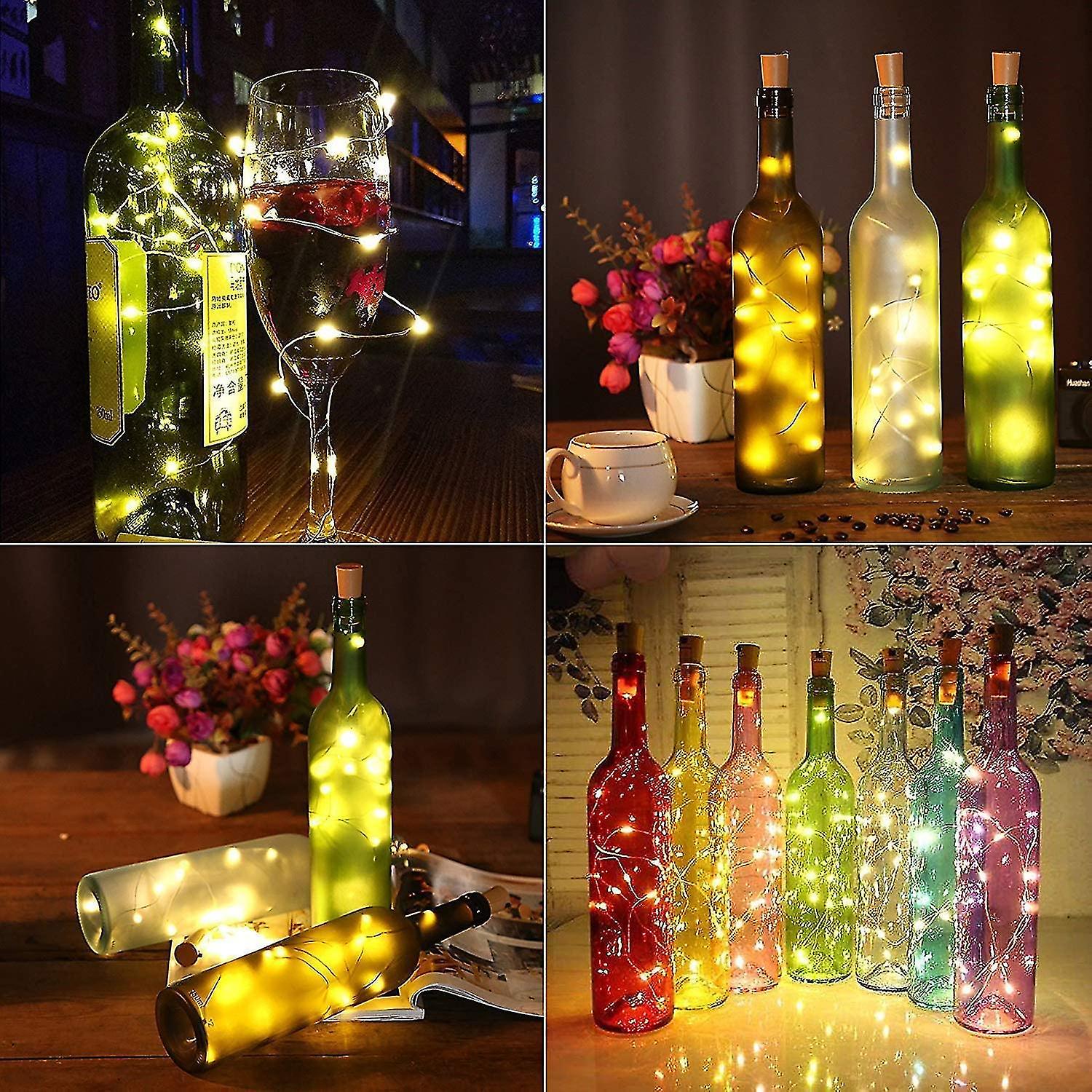 10pcs Bottle Lights， Cork Lights For Wine Bottles， 1m 10 Led Fairy Lights Mashup Colors