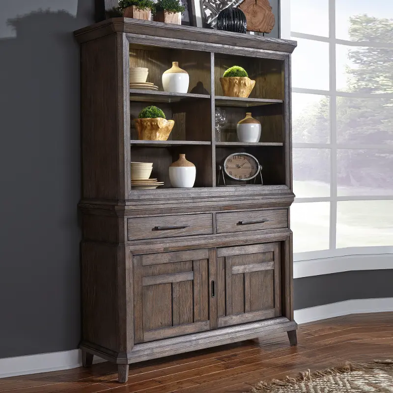 Artisan Prairie Classic Aged Oak China Cabinet