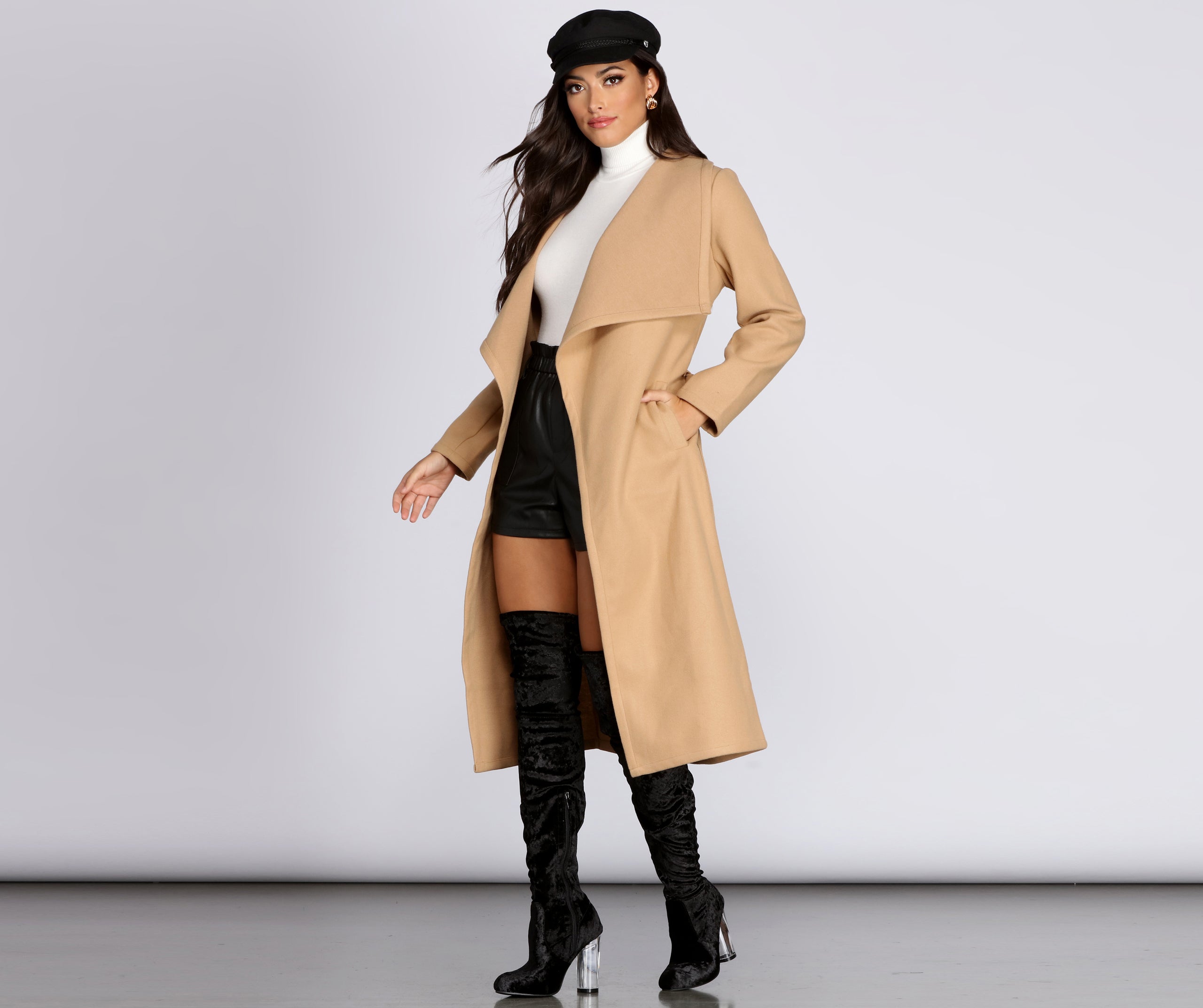 Taking Care Of Business Belted Coat