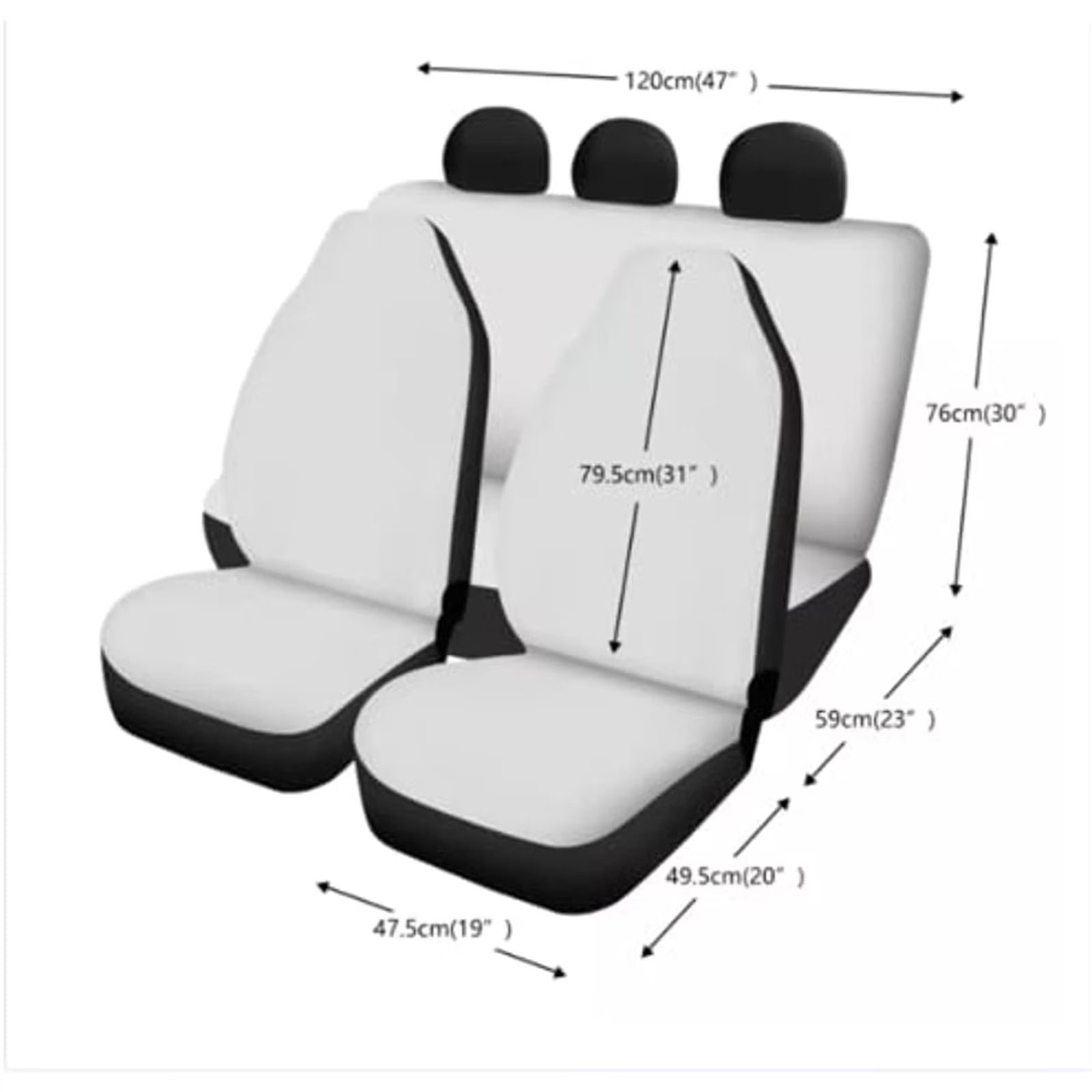 Diaonm Auto Seat Cover for Car Full Set 4 Piece Women Black and White Cow Seat Covers for Car Truck Auto SUV Van Car Accessories Front and Rear Bench Cushion Cover