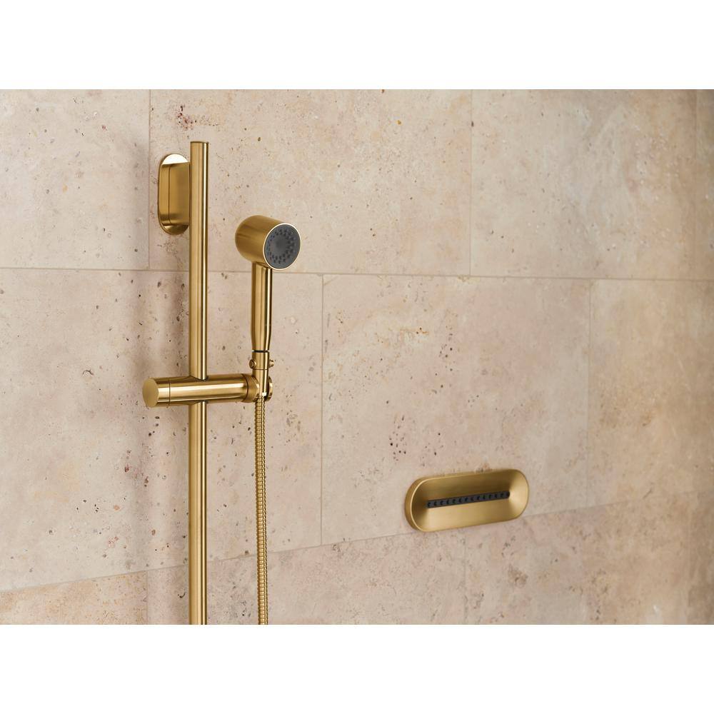 KOHLER Statement 1-Spray Patterns with 2.5 GPM 2.5 in. Wall Mount Handheld Shower Head in Vibrant Brushed Moderne Brass 26286-2MB