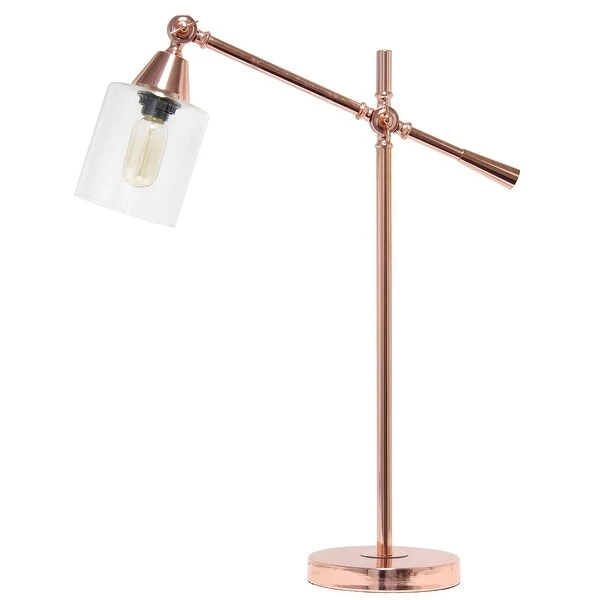 Elegant Designs Tilting Arm Desk Lamp， Rose Gold - 7.25x19.75x28