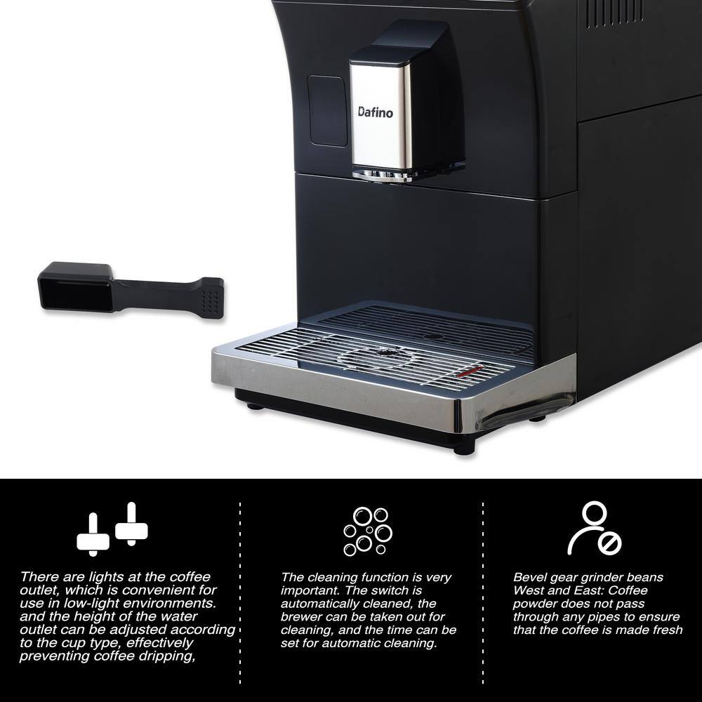 15-Cup Black Stainless Steel Automatic Espresso Machine With Built-In and Grinder CUU934830