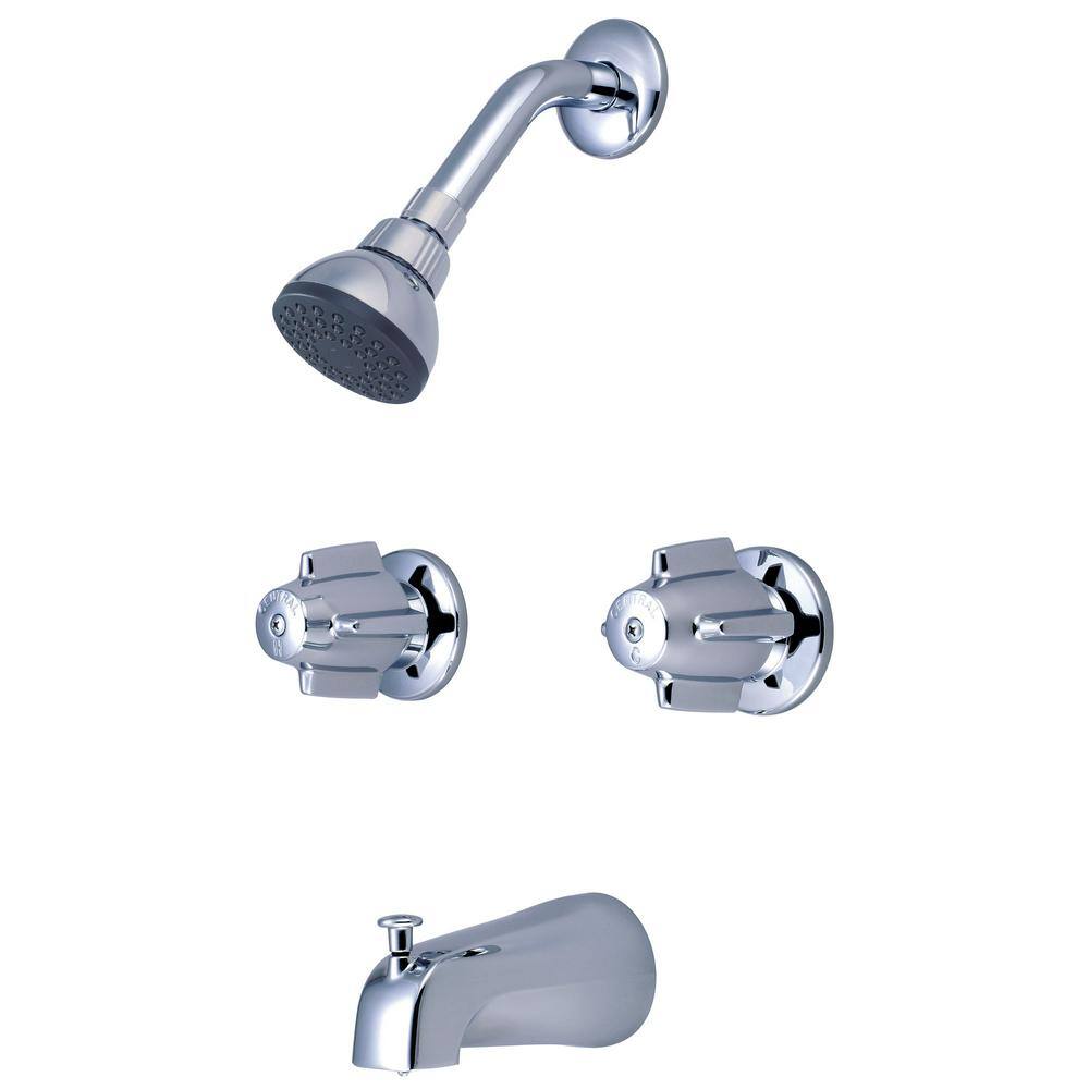 Central Brass 2-Handle 1-Spray Tub and Shower Faucet Set in Polished Chrome (Valve Included) 997