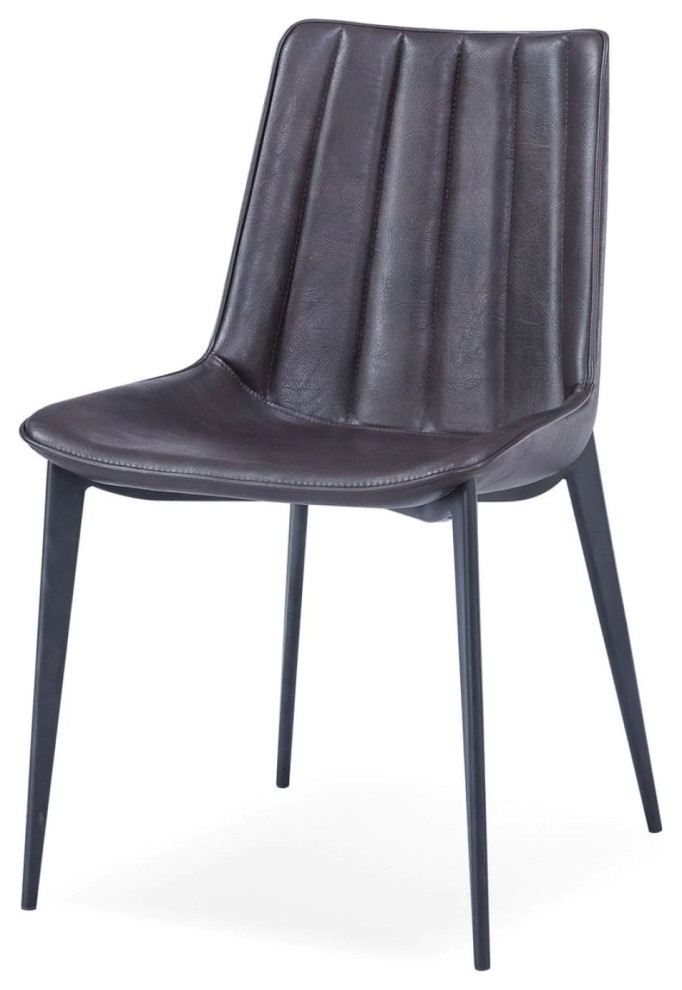 Alexios Modern Brown  ampBlack Dining Chair (Set of 2)   Midcentury   Dining Chairs   by Cristiano Domani  Houzz