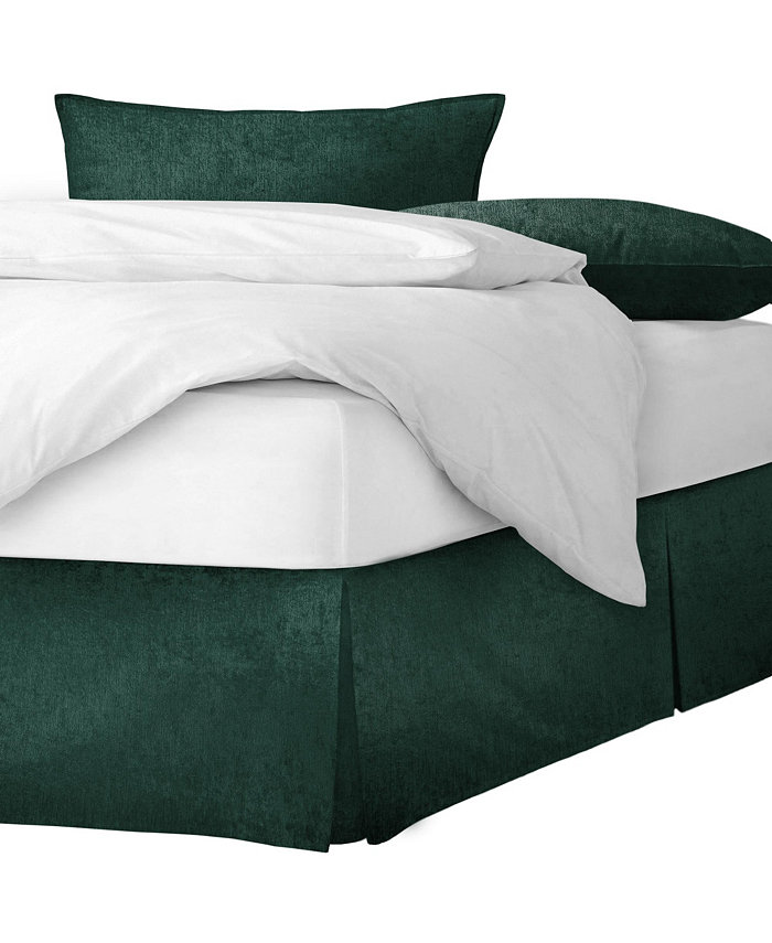 6ix Tailors Fine Linens Juno Velvet Emerald Platform Bed Skirt Full 15 Drop