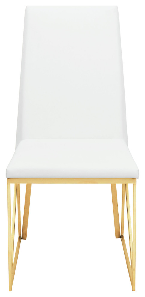 Caprice White Naugahyde Dining Chair  HGTB316   Contemporary   Dining Chairs   by Kolibri Decor  Houzz