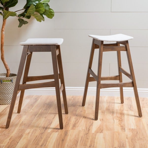 Emmaline Natural Finish Bar Stool (Set of 2) by Christopher Knight Home - N/A