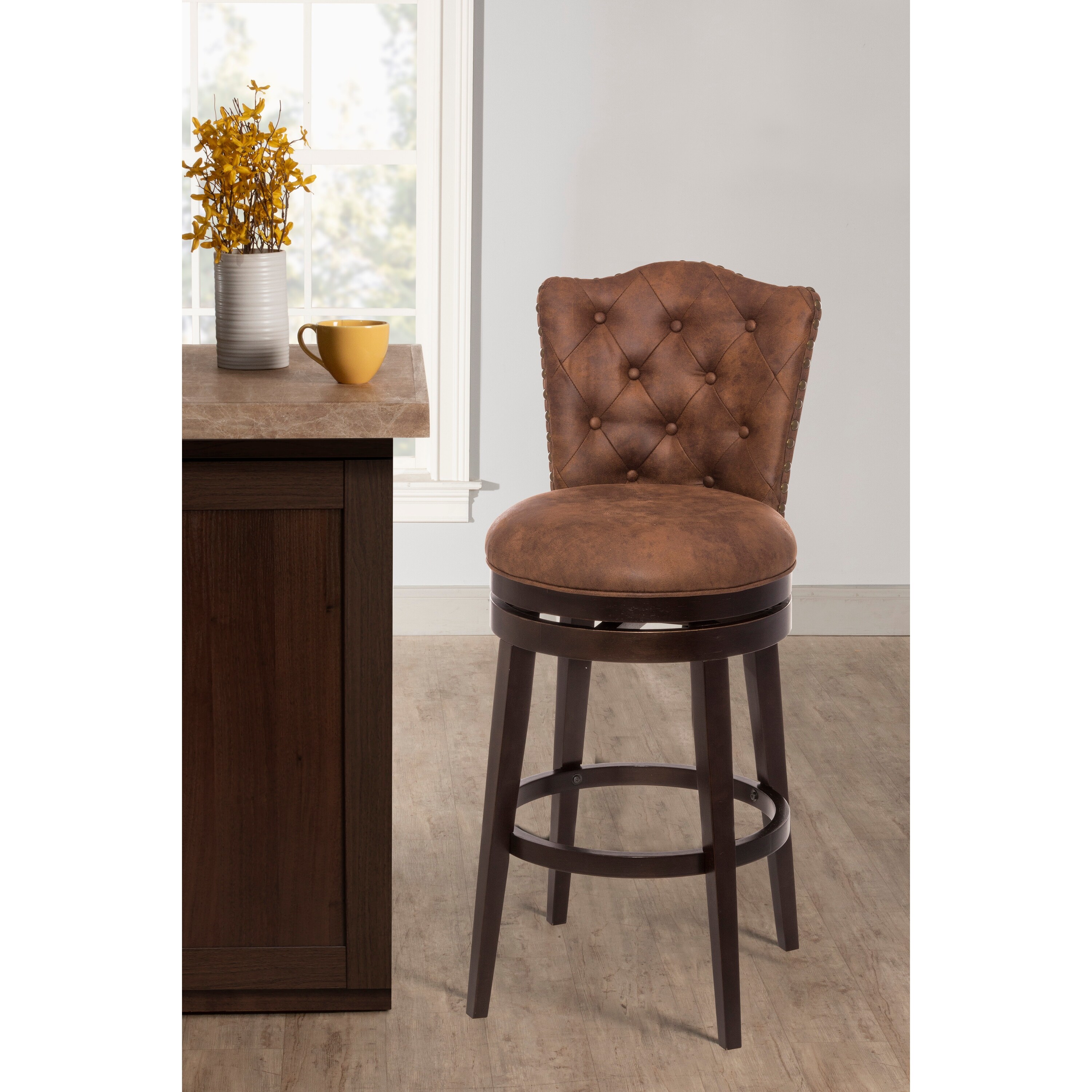 Hillsdale Edenwood Wood Bar Height Swivel Stool