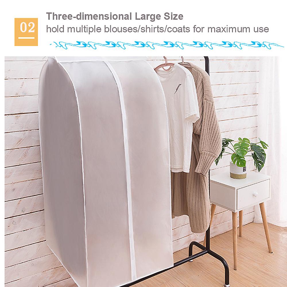 L-w Garment Bags Suit Bags Coats Clothes Dust Cover Large Full Coverage Zipper Washable Peva Storage Organizer Closet Household