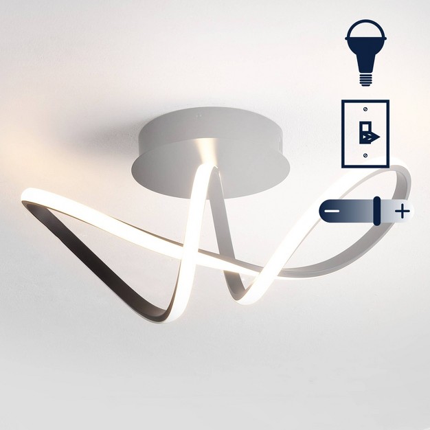 Chantelle Modern Minimalist Aluminum Loop Integrated Led Semi Flush Mount Jonathan Y