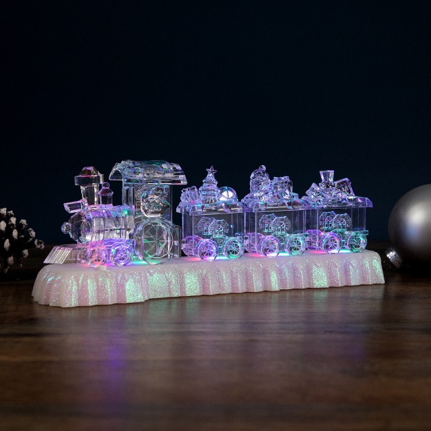 Led Lighted Musical Icy Crystal Locomotive Train Christmas Decoration