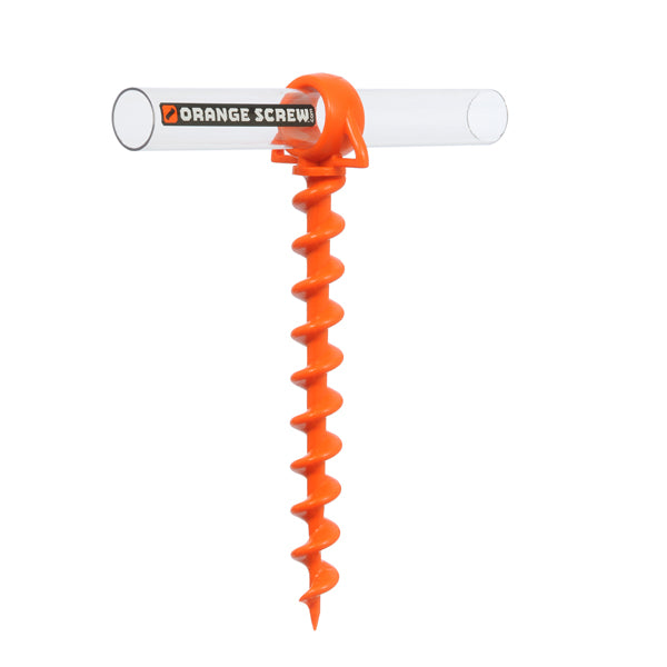 Orange Screw: The Ultimate Ground Anchor | Small 4 Pack | Made in The USA