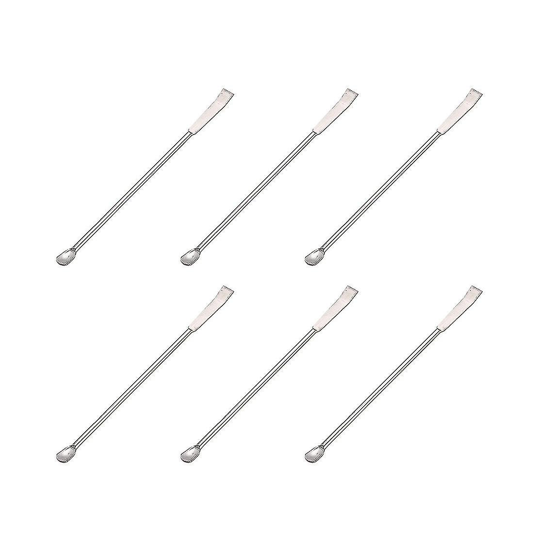 Lab Mini Scoop 6 Pcs Less Steel Sampling T Ory Double Spatula 125mm