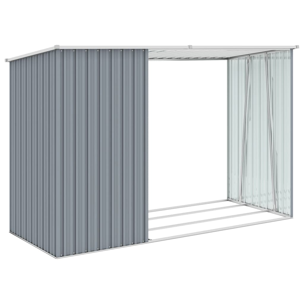 Firewood Shed Charmma Garden Storage Shed Gray 96.5"x38.6"x62.6" Galvanized Steel