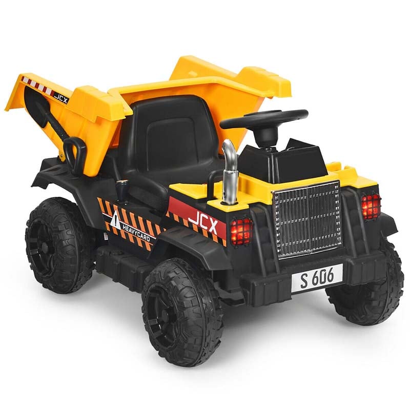 Kids Ride on Dump Truck 12V Battery Powered Riding Toy Car Construction Vehicle with Electric Bucket & 2.4G Remote