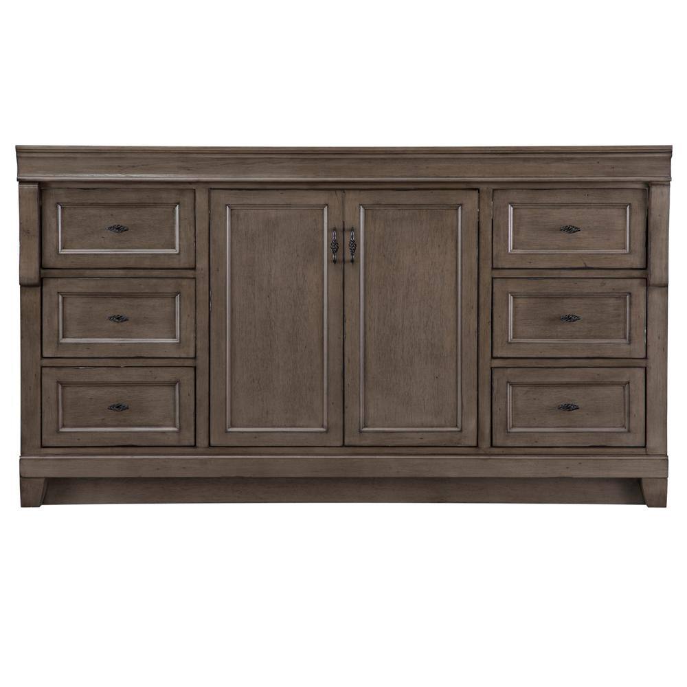 Home Decorators Collection Naples 60 in. W Bath Vanity Cabinet Only in Distressed Grey for Single Bowl NADGA6022DS