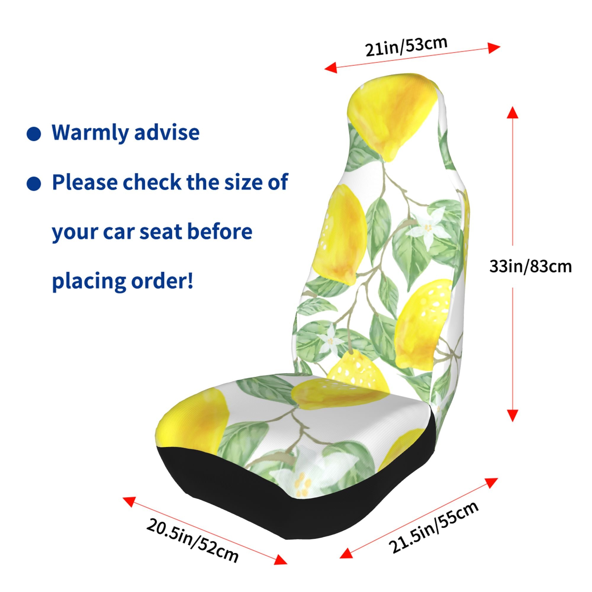 ZICANCN Car Seat Cover Lemon Watercolor Car Front Seat Covers Protectors ， Automotive Seat Covers for Cars Trucks Suv