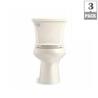 KOHLER Highline Arc The Complete Solution 2-piece 1.28 GPF Single Flush Elongated Toilet in Biscuit Seat Included (3-Pack) K-78279-3-96