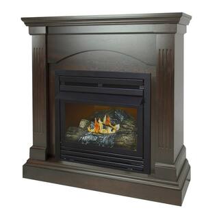 Pleasant Hearth 20000 BTU 36 in. Compact Convertible Ventless Natural Gas Fireplace in Tobacco VFF-PH20NG-2T1