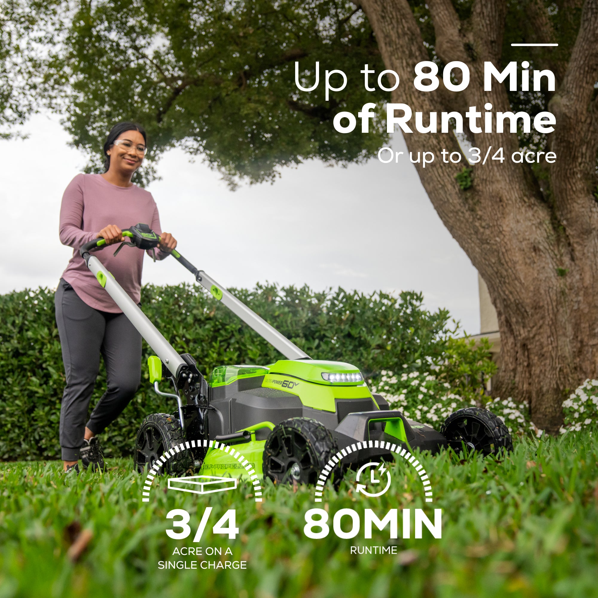 60V 25-Inch Self-Propelled Cordless Lawn Mower | Greenworks Pro