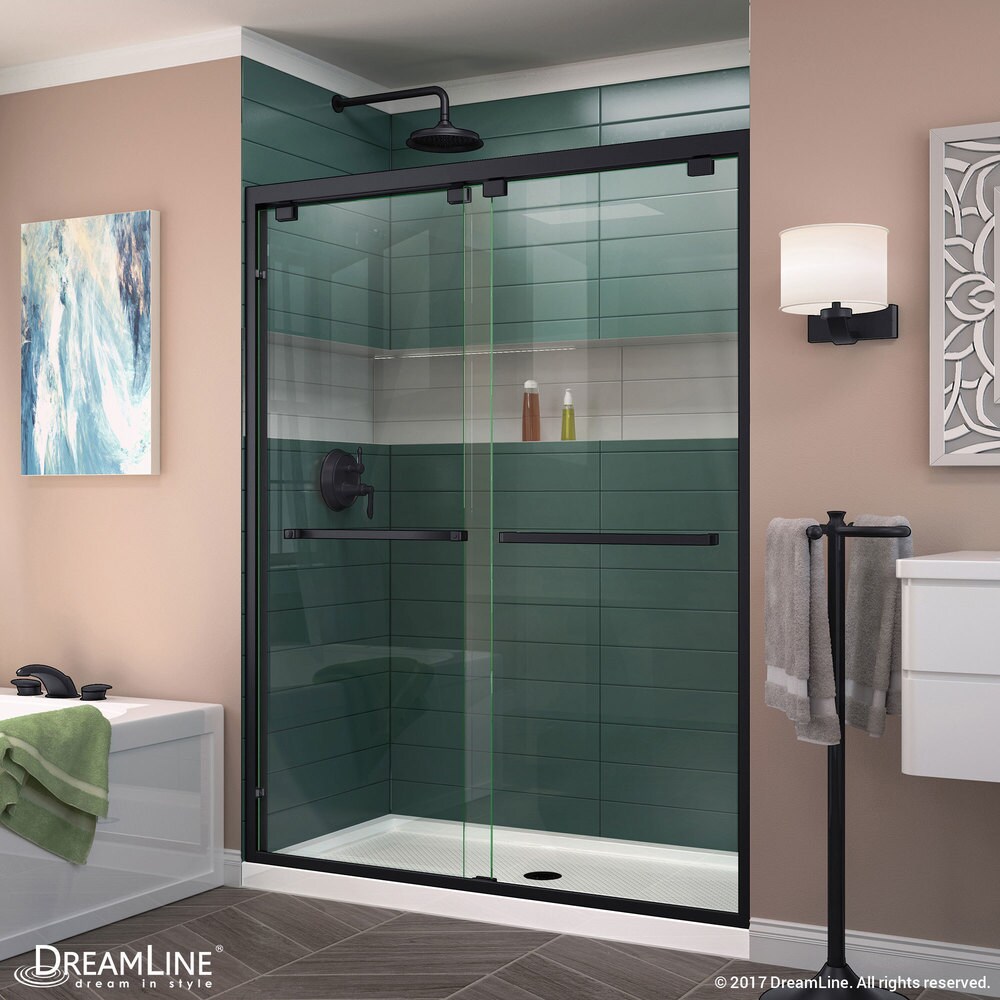 DreamLine Encore 32 in. D x 48 in. W x 78 3/4 in. H Bypass Sliding Shower Door and Shower Base Kit   32\