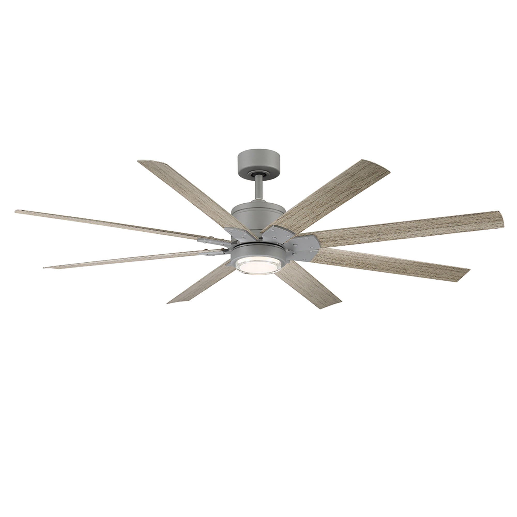 Renegade Indoor and Outdoor 8-Blade Smart Ceiling Fan 66in Graphite Weathered Wood with 3000K LED Light Kit and Remote Control