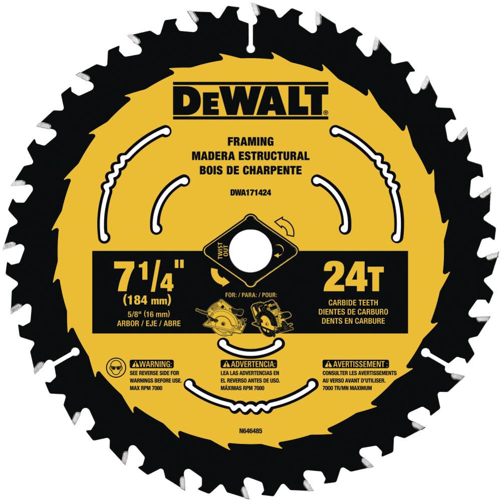 DEWALT FLEXVOLT Reciprocating Saw Blade Set- 8 Pack and 7-1/4-in 24T Saw Blades with ToughTrack Tooth Design - 3 pack DWAFV48SETDWA1714243 from DEWALT