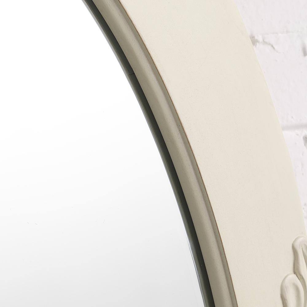 Home Decorators Collection 30 in. W x 38 in. H Framed Oval Beveled Edge Bathroom Vanity Mirror in antique white BF-27006-AW