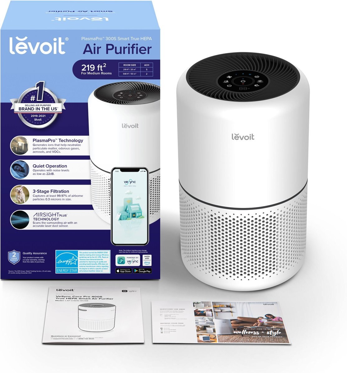 Levoit PlasmaPro 300S Smart True HEPA Smart Air Purifier