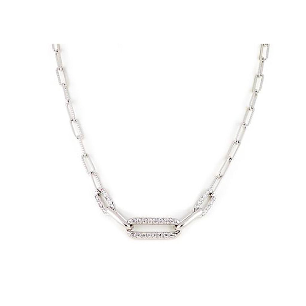 John Medeiros  Diamante Three Link Pavé Center Necklace