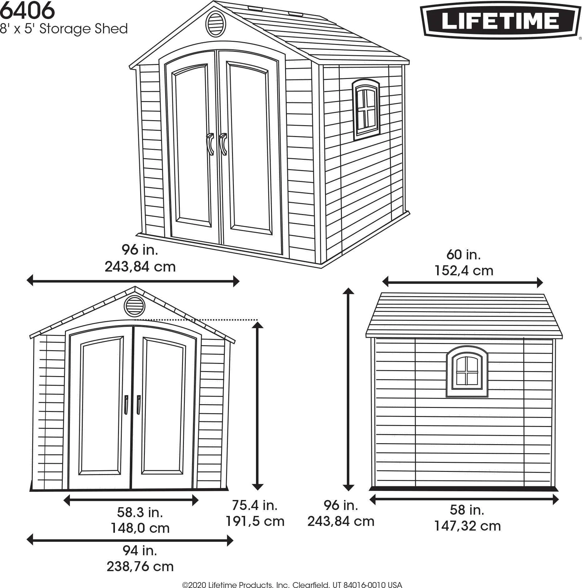 Lifetime 8 ft. x 5 ft. Outdoor Storage Shed