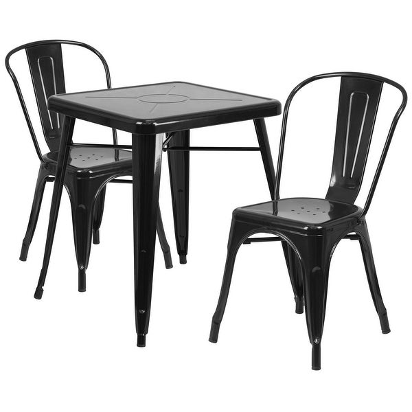 23.75-inch Square 3-piece Metal Indoor/ Outdoor Dining Set