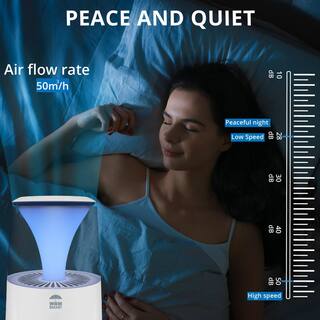 WBM SMART 12.9 in. Smart Air Purifier 25dB Quiet Air Cleaner with Bluetooth Speaker Remove 99.99% Germs AR-03-WHITE-01