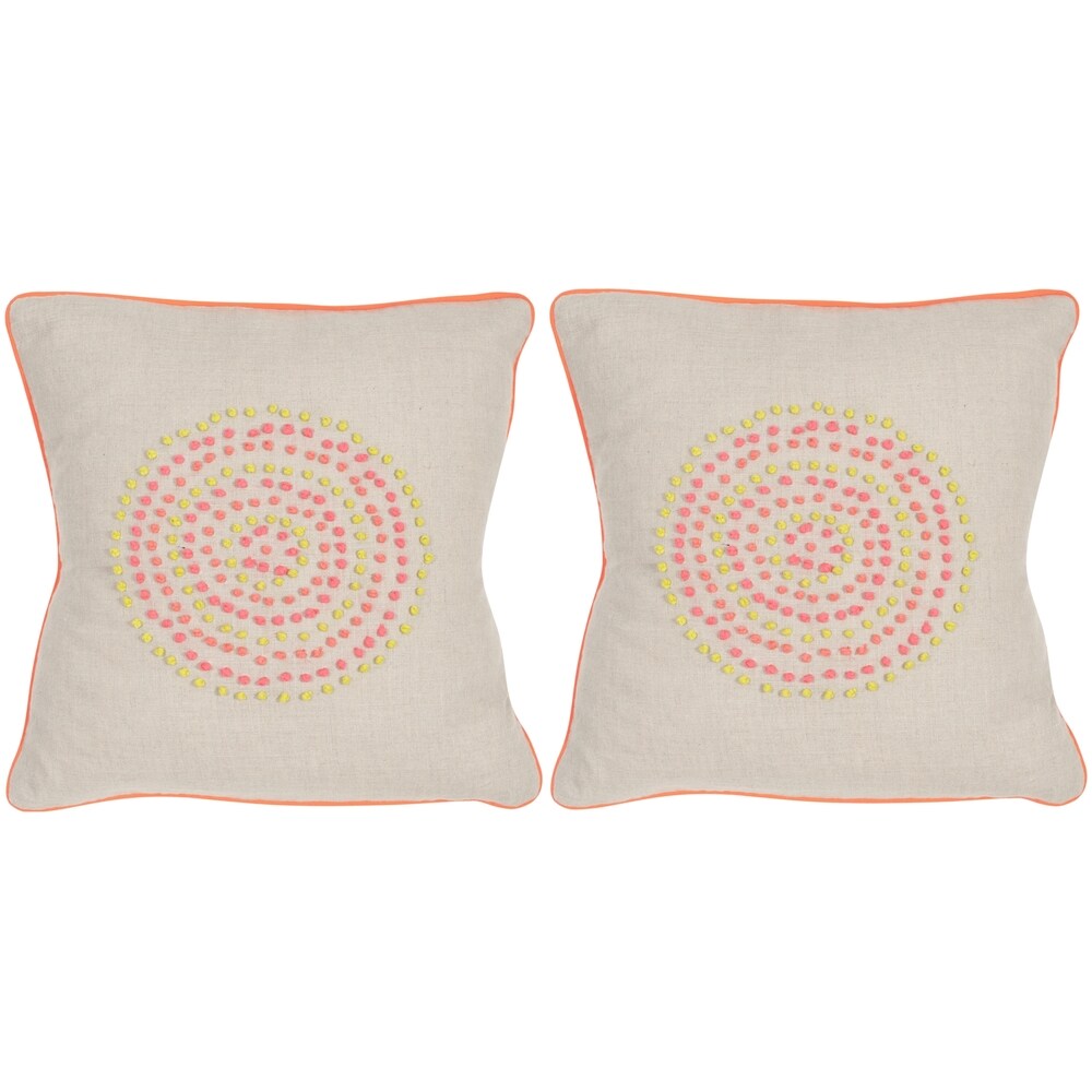 SAFAVIEH Love Knots Neon Rainbow Throw Pillows (20 inches x 20 inches) (Set of 2)