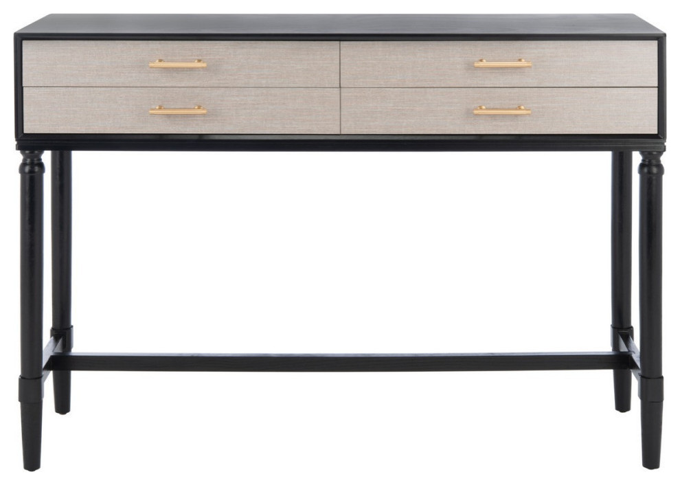 Grace 4 Drawer Console Table  Black   Traditional   Console Tables   by Rustic Home Furniture Deco  Houzz