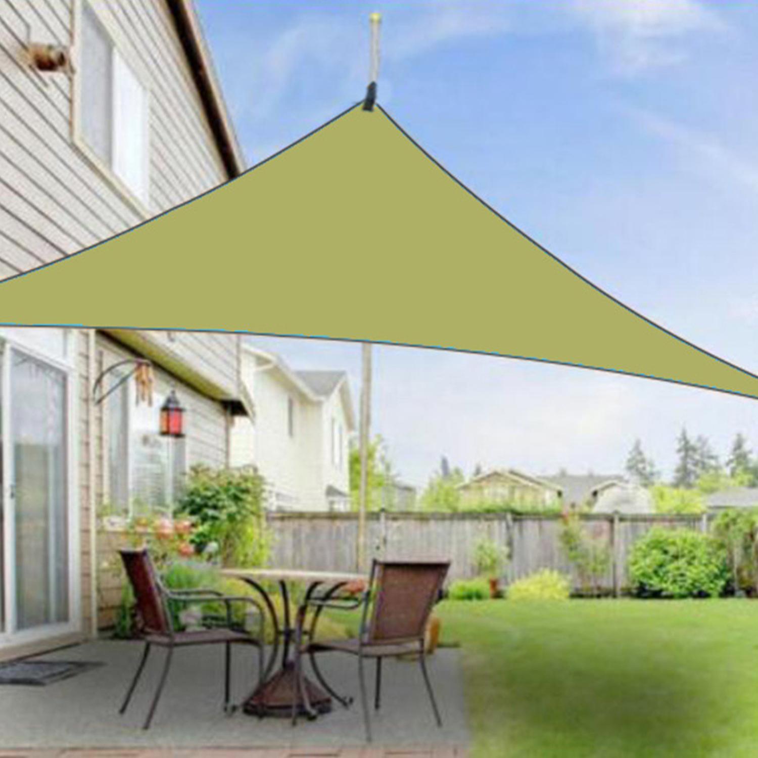 Army Green 3x3x3m 10ft Rain Fly Uv Resistant Sun Shade Sail Canopy Waterproof Heavy Duty Triangle 210t Polyester Awning Sand Sunshade For Outdoor Pati