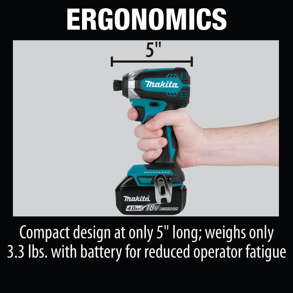 Makita 18V LXT Impact Driver Lithium Ion Brushless Cordless Kit XDT13SM1 from Makita