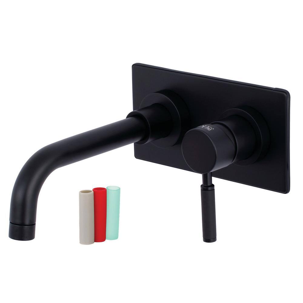 Kingston Brass Kaiser Single-Handle Wall Mount Bathroom Faucet in Matte Black HKS8110DKL