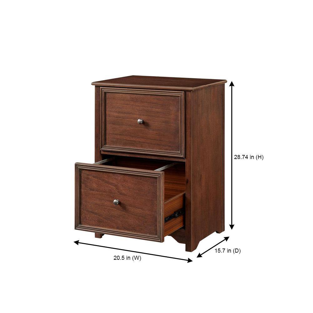 Home Decorators Collection Bradstone 2 Drawer Walnut Brown Wood File Cabinet JS-3418-C