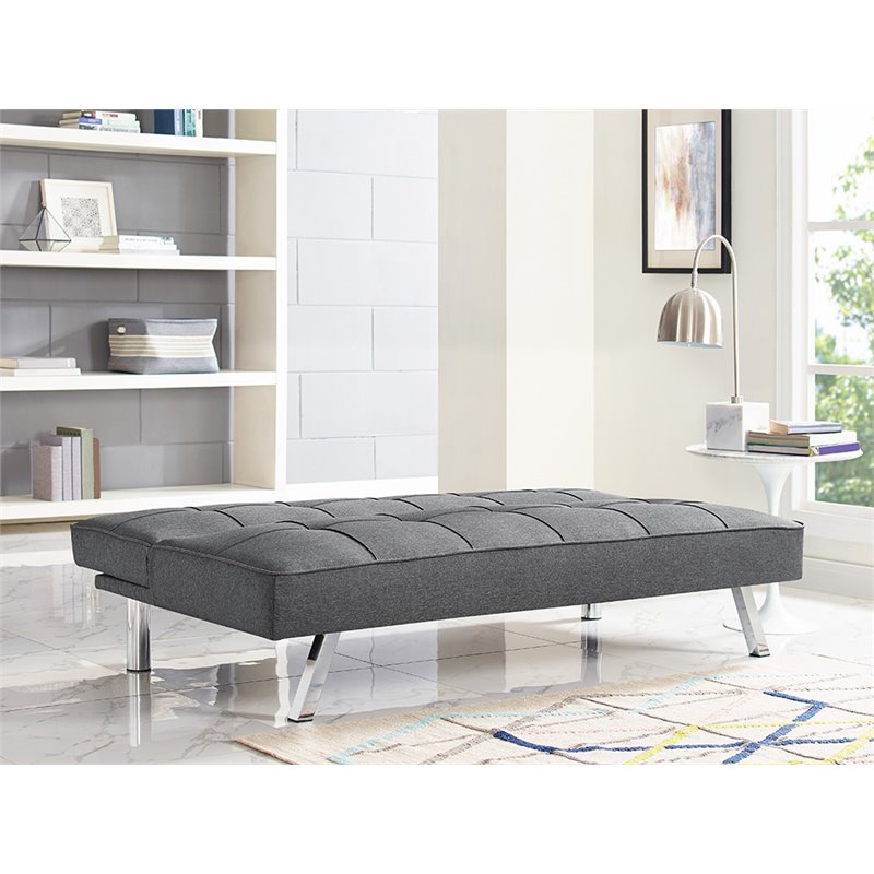 Hawthorne Collections Tufted Convertible Sleeper Sofa in Charcoal