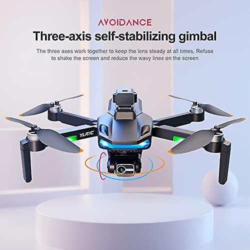 Drone With 8k Hd Dual Cameras， Fpv Folding Gps Brushless Quadcopter， Three axis Gimbal， Esc Camera， 360 Obstacle Avoidance， Trajectory Flight Grey  2