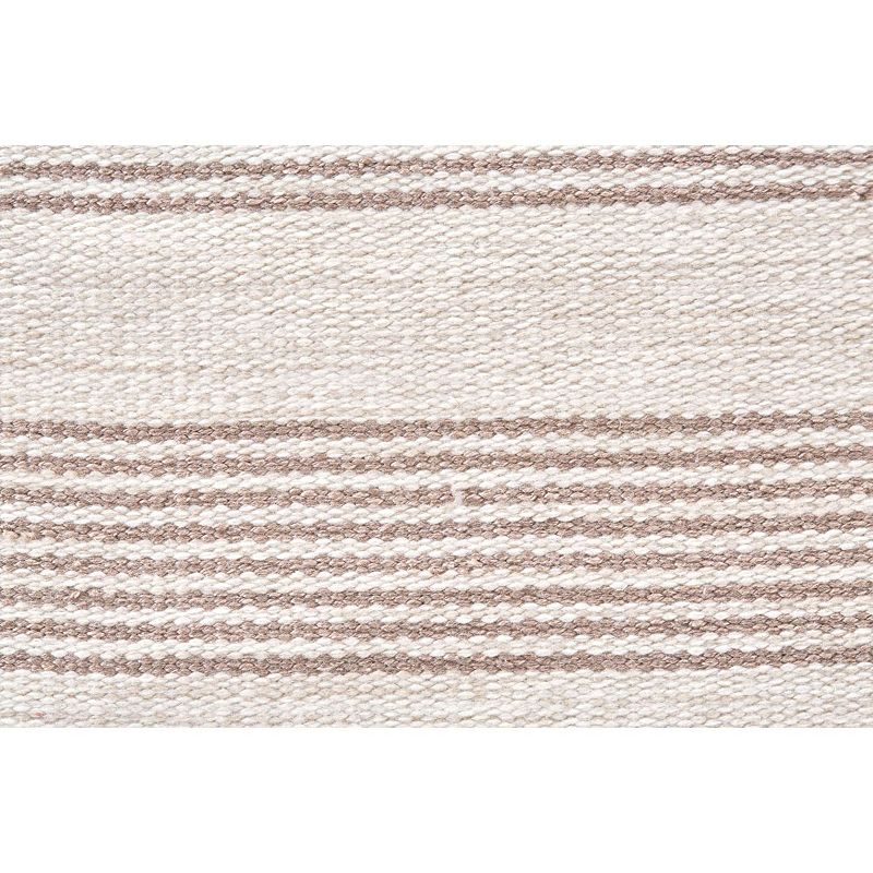 2' x 3' Gray and Ivory Handwoven Striped Rectangular Outdoor Area Throw Rug