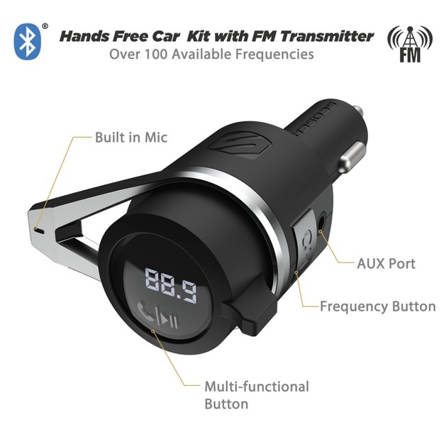 Scosche Bluetooth Power Delivery Fm Transmitter 12w Usb a And 18w Usb c Black